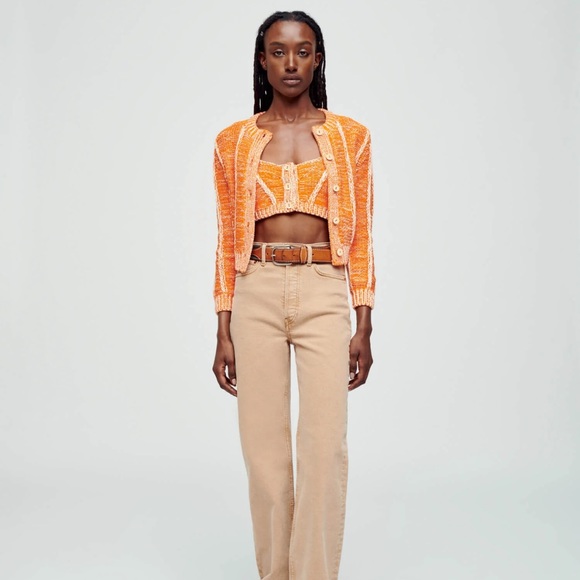 NWT Re/Done orange knit sweater bra top - Picture 5 of 5